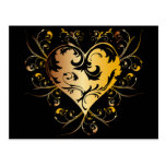 Heart yellow postcards