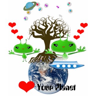 Heart Your Planet! Ultra Cute Aliens shirt