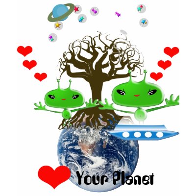 Heart Your Planet! Ultra Cute Aliens Shirts by samack