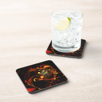 Heartbeat Abstract Art Cork Coaster