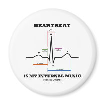 Heartbeat Is My Internal Music (ECG/EKG) Refrigerator Magnet