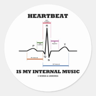 Heartbeat Is My Internal Music (ECG/EKG) Sticker