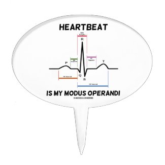 Heartbeat Is My Modus Operandi (Electrocardiogram) Cake Picks