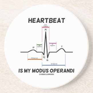 Heartbeat Is My Modus Operandi (Electrocardiogram) Beverage Coaster