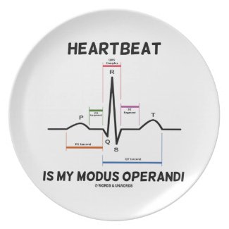 Heartbeat Is My Modus Operandi (Electrocardiogram) Party Plates