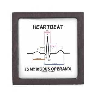 Heartbeat Is My Modus Operandi (Electrocardiogram) Premium Trinket Boxes