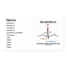 Heartbeat Leading Indicator Of Life (ECG/EKG) Business Card Templates