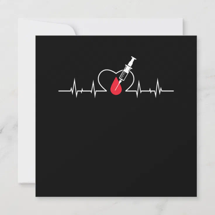 Heartbeat Phlebotomist Phlebotomy Syringe Blood Gi Invitation Zazzle