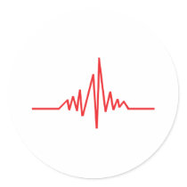 heartbeat round sticker