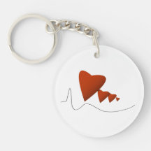 Heartbeats Round Acrylic Keychains