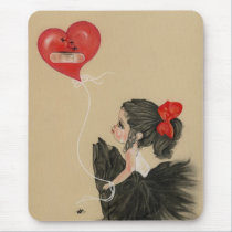 Heartbroken little sad cartoon girl Mousepad mousepads