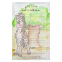 Heartfelt Giraffe Stationery by Customizables Heartfelt Giraffe Stationery
