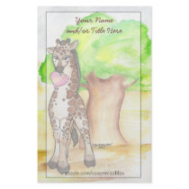 Heartfelt Giraffe Stationery by Customizables Heartfelt Giraffe Stationery