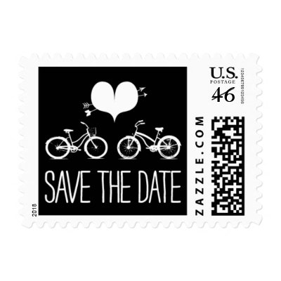 Heartfelt - Save the Date - Black Postage Stamps