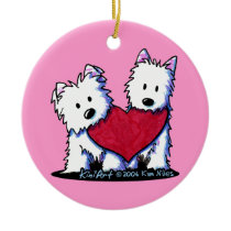 Heartfelt Westies Ornament ornaments