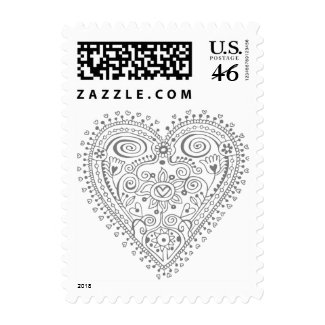 Heartflower (Grey) Postage
