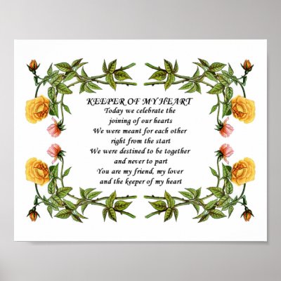 This romantic poem can be presented as a wedding or anniversary gift and it
