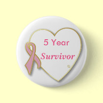 HeartPin-5 Year  Survivor buttons