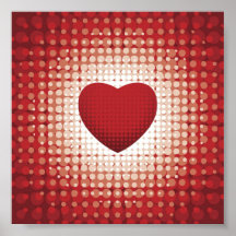 Hearts1314 red white heart shapes love sweetheart posters