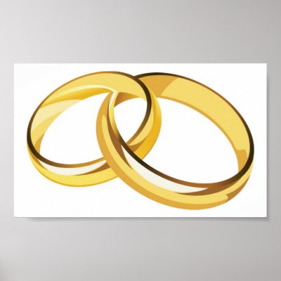 hearts 7 wedding rings print by CreativeColours