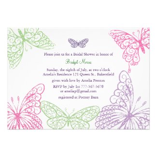 Heart's a Flutter Bridal Shower Invitation