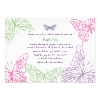 Heart's a Flutter Bridal Shower Invitation