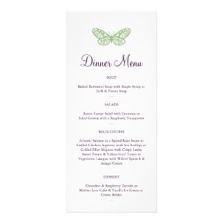 Heart's a Flutter Menu in green