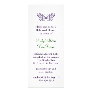 Heart's a Flutter Rehearsal Dinner Invitation