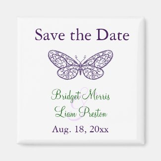 Heart's a Flutter Save the Date Magnet