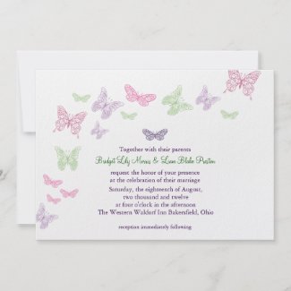 Heart's a Flutter Wedding Invitation zazzle_invitation