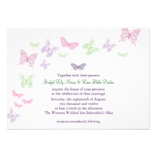 Heart's a Flutter Wedding Invitation