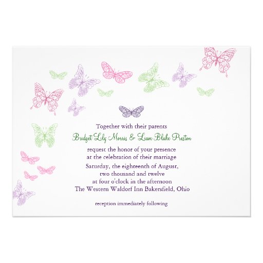 Heart's a Flutter Wedding Invitation
