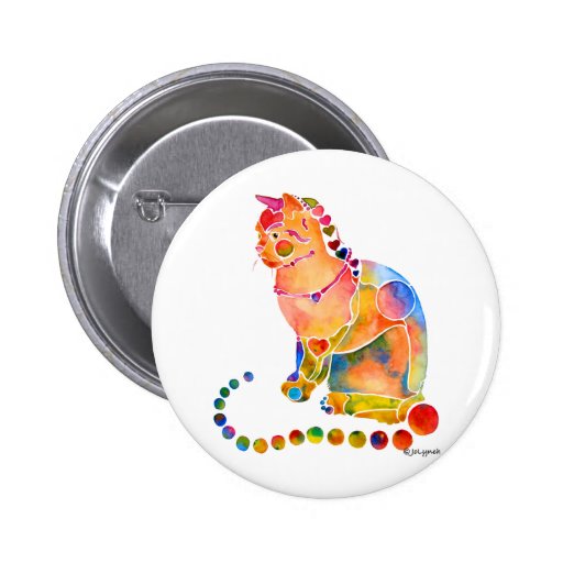 HEARTS A PLENTY KITTY PINBACK BUTTONS