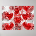 Hearts Afire Abstract Poster