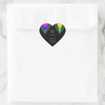 Hearts Aglow With Pride Gay Wedding Heart Sticker Zazzle