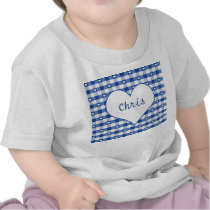Hearts and Blue Gingham Baby T-shirt
