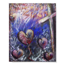 Hearts and Cross Card Size Print