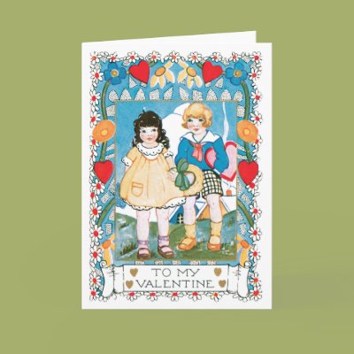 Hearts and Daisies Valentine Greeting Card Zazzle_card