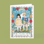 Hearts and Daisies Valentine Greeting Card