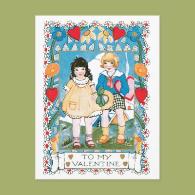 Hearts and Daisies Valentine Postcards Zazzle_postcard