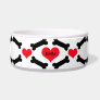 Hearts And Dog Bones Dog Food Bowls
