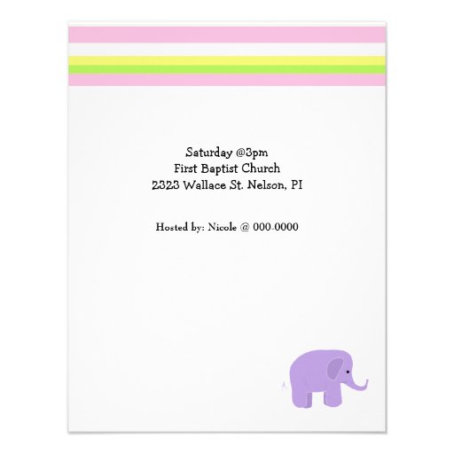 Hearts and Elephants Baby Shower Invitation