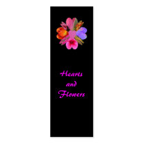 Hearts and Flowers, Bookmark business cards by SeaAngel Hearts and Flowers, Bookmark business cards