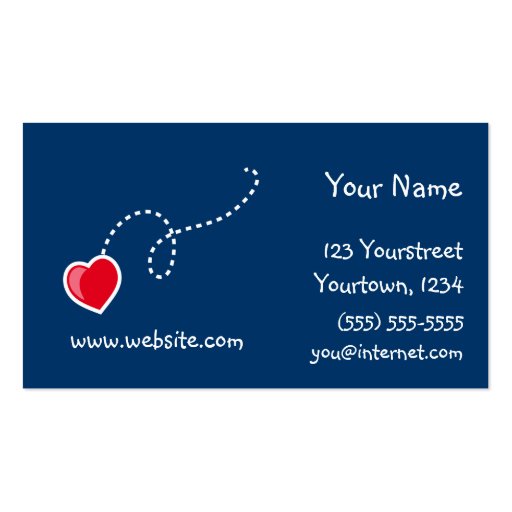 Hearts and Flowers Business Card (back side)