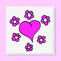 Hearts and Flowers Magnet magnets