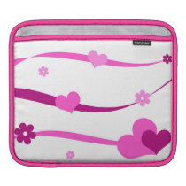 Hearts and flowers on strings ipad sleeves
