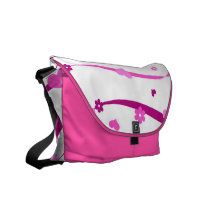 Hearts and flowers on strings messenger bags