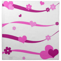 Hearts and flowers on strings napkins