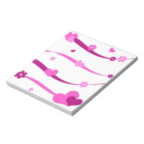 Hearts and flowers on strings notepads