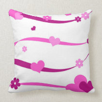 Hearts and flowers on strings pillows